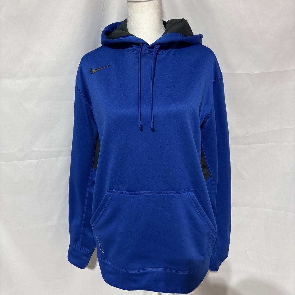 Nike Therma Fit‎ Hoodie Mens Large Blue Kangaroo Pocket Sweatshirt